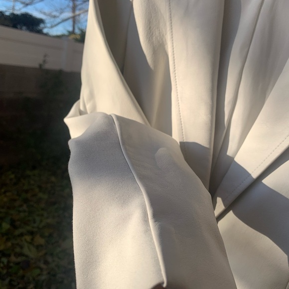 bebe white ivory genuine leather one button blazer/jacket size S - Picture 6 of 16